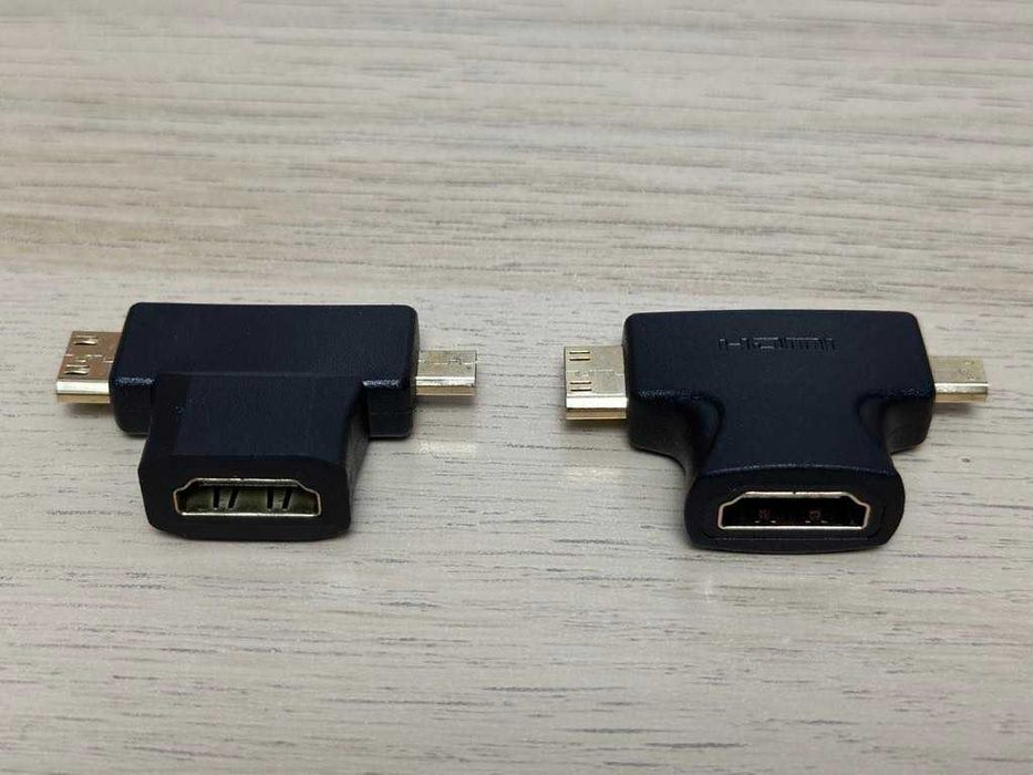 Adaptor HDMI 3 in 1 T, HDMI mama la mini HDMI tata si micro HDMI tata