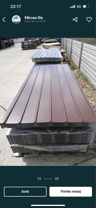 Tablă cutată colorata 17lei bucata