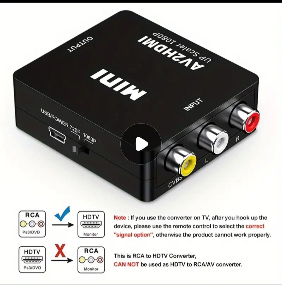Convertor RCA la HDTV, Convertor AV la HDTV,