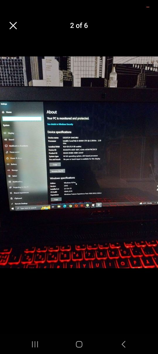 Laptop Gaming Asus Tuf gtx 1060