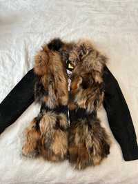 Палто от лисица със свалящи се ръкави