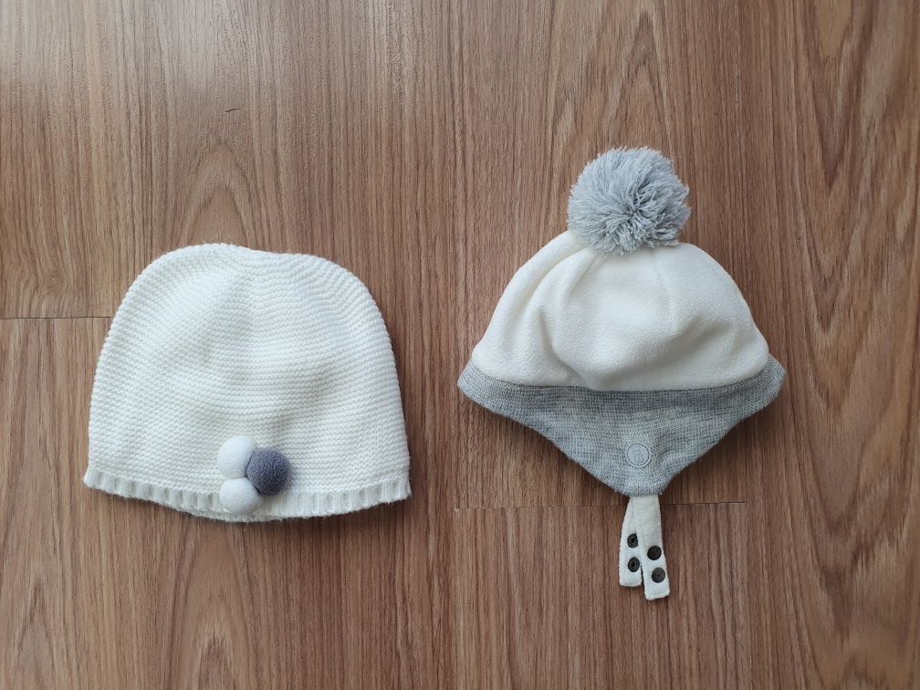 Бебешки зимни шапки за момиче, 6-12 месеца - лот