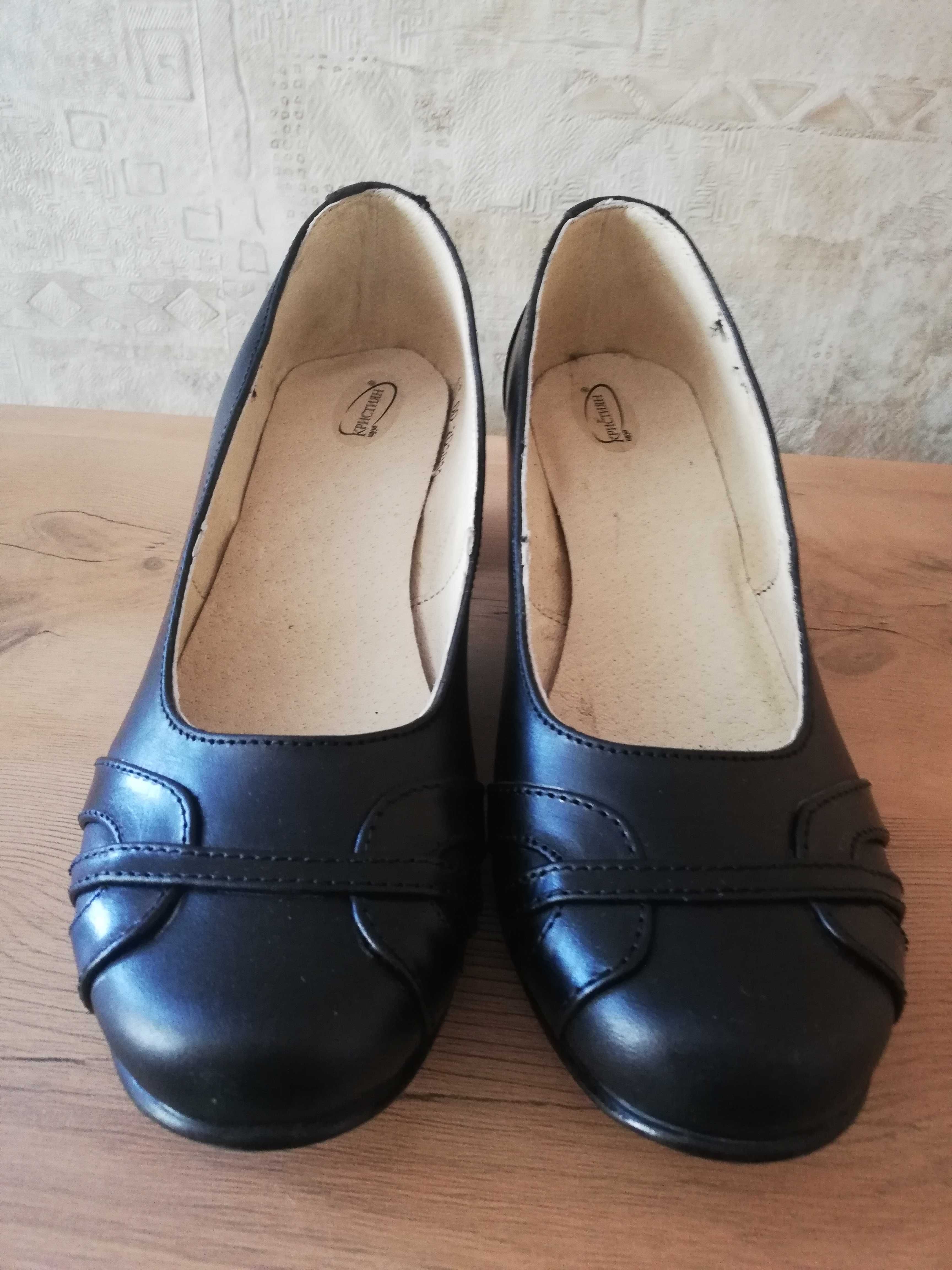 Черни нови дамски обувки „Кристиян Шуус“ от естествена кожа №41