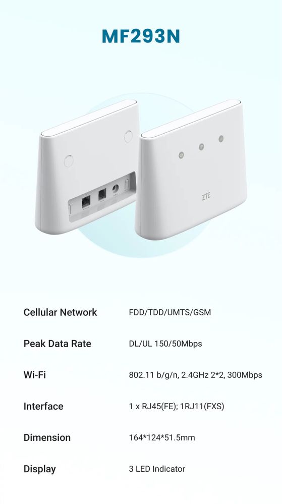 CPE беспроводной роутер 4G/3G zte 293N Altel tele2 activ beeline izi