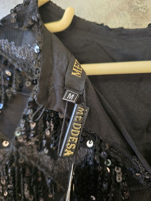 Rochie neagră de ocazie, noua, cu paiete