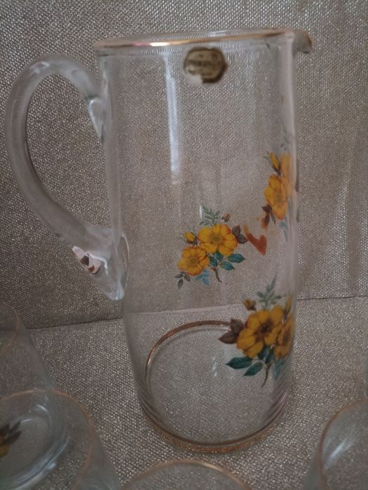 Сервиз Bohemia из чешского стекла :кувшин и 6 стаканов Bohemia