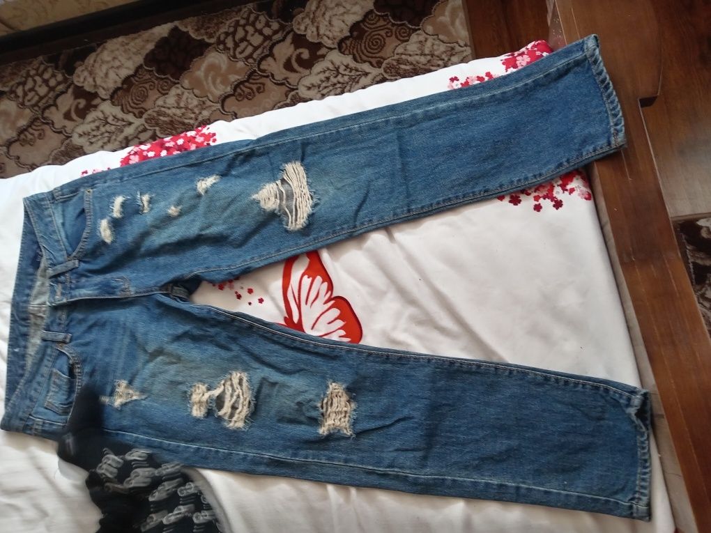 Женский брюки джинсы корейский