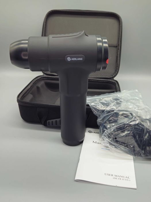 Масажен пистолет с LCD дисплей,скорости и 6 накрайника – с твърд калъф