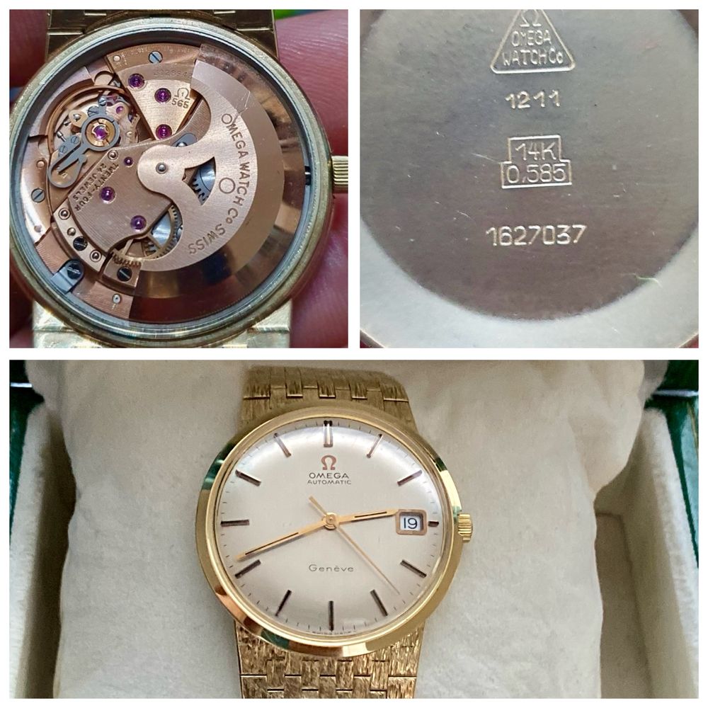 Ceas Omega Geneve aur 14k.an 1970.Bijuterie