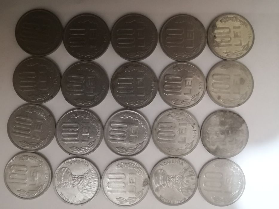 Vând lot monede 100 lei 1992, 1994