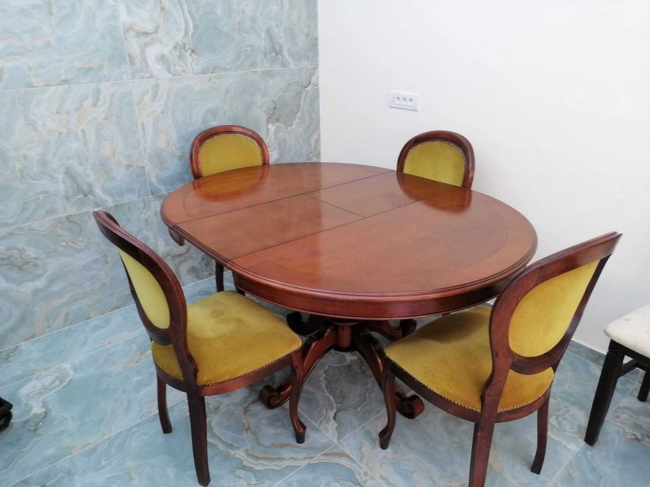 Masă + scaune  lemn masiv luxos