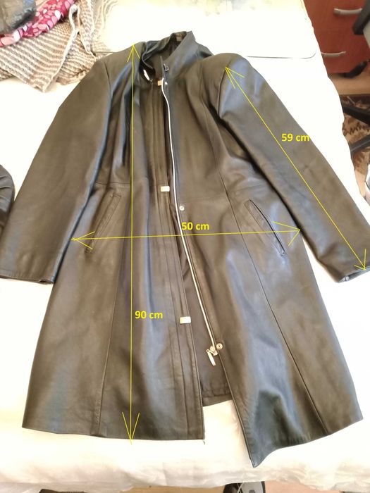 Geaca din piele naturala negru