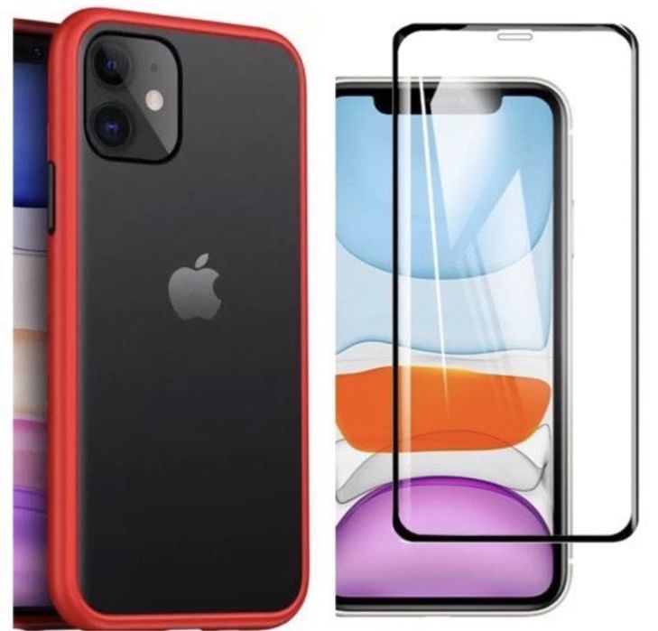 Husa Hybrid Case si Folie Sticla 21D Iphone 11/12/13/14/15/16 PRO MAX