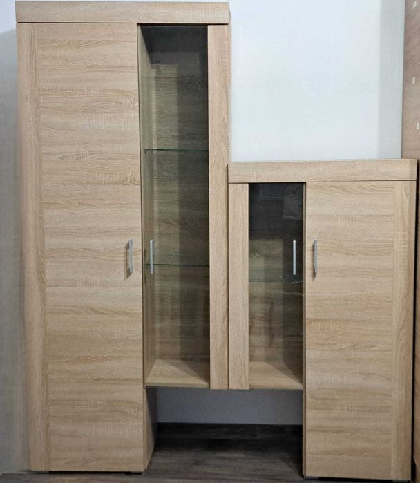 Dulap Living - Set - Comada + Dulapuri cu vitrina