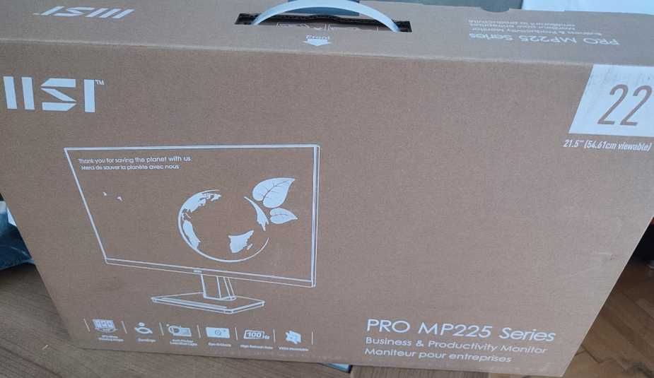 LED Монитор MSI PRO MP225 21.5" Full HD - ЧИСТО НОВ!