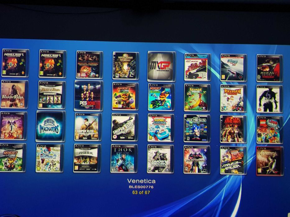 PS 3 playstation 3 Sony PS3, HDD 500 Gb+75 jocuri FIFA 19 GTA 5 MK NFS