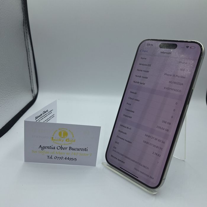 IPhone 15 Pro Max 256Gb 90% Baterie Garantie/Factura #48336