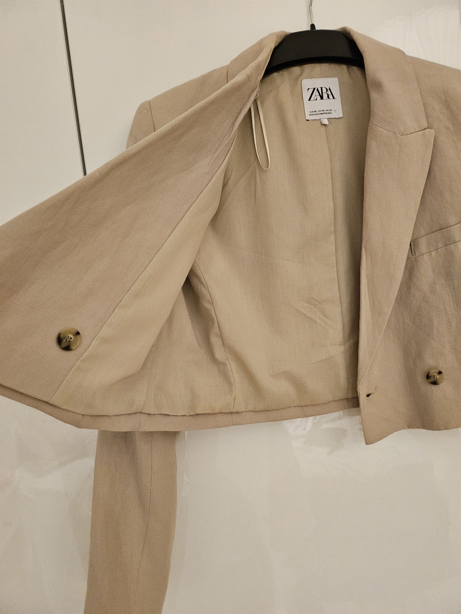 ZARA Cropped Linen сако XS