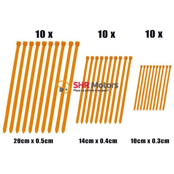 Kit coliere plastic KTM / Husqvarna 30 buc portocalii 4MX