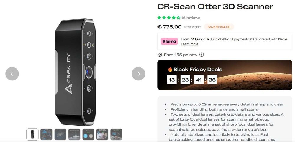 Scanner 3D Creality CR-Scan Otter