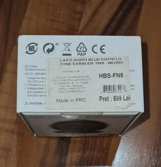 Casti wireless bluetooth originale LG Tone Earbuds TWS Samsung iPhone