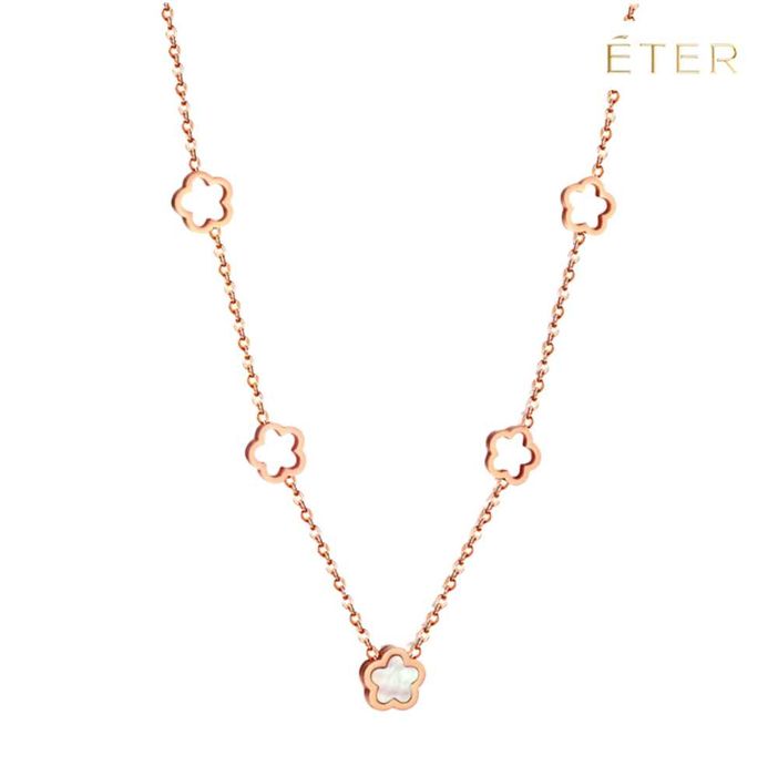 КОЛИЕ "РОЗОВ ПРАСКОВЕН ЦВЯТ" | Медицинска стомана | ÉTER Опаковка