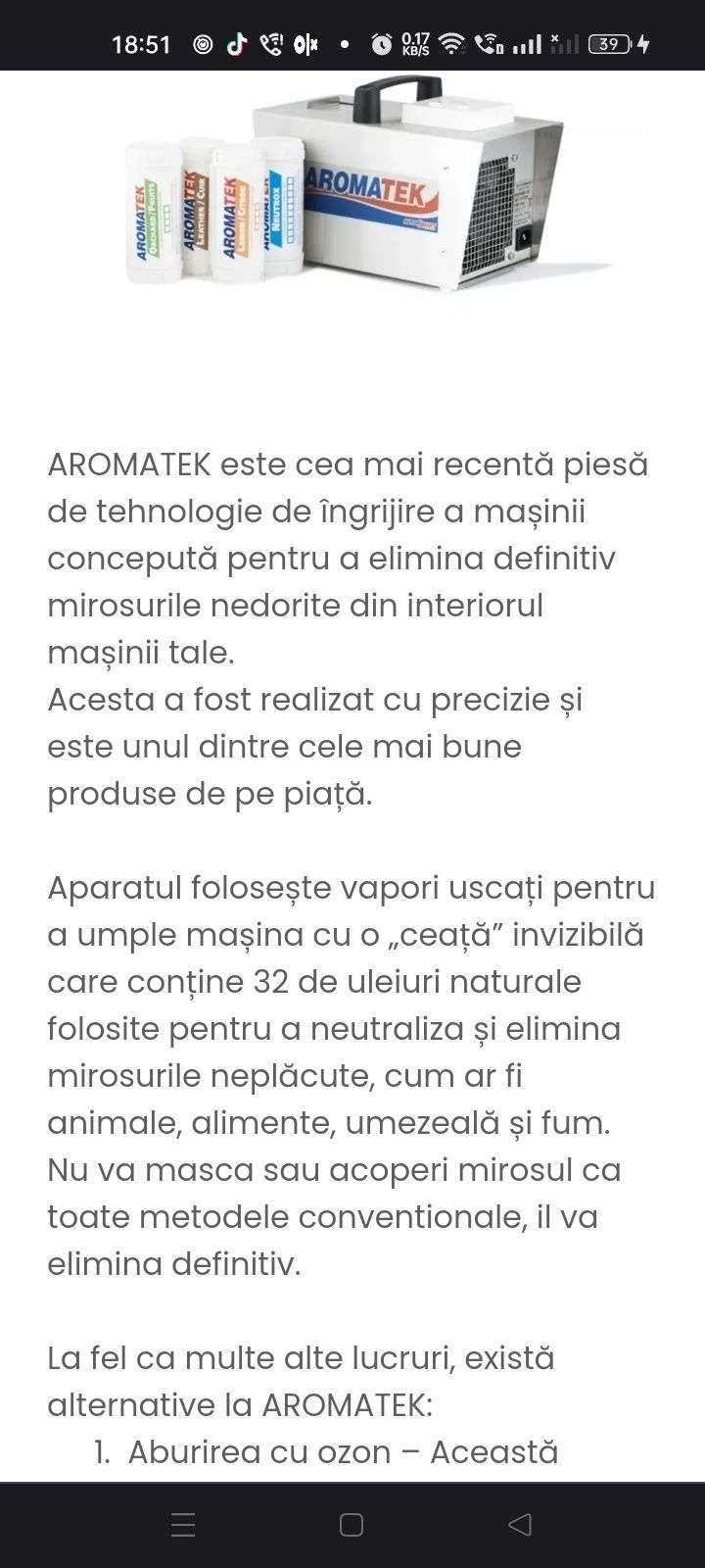 Vând Aromatek Uk