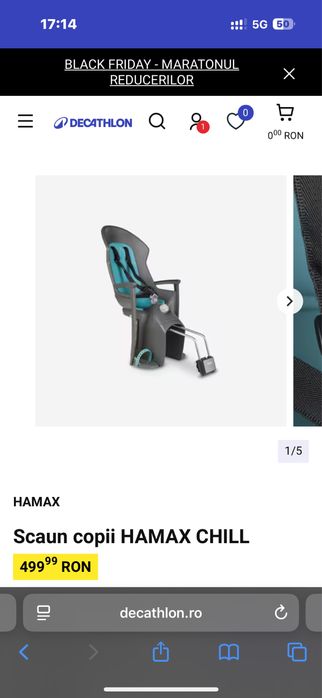 Scaun bicicleta HAMAX Decathlon