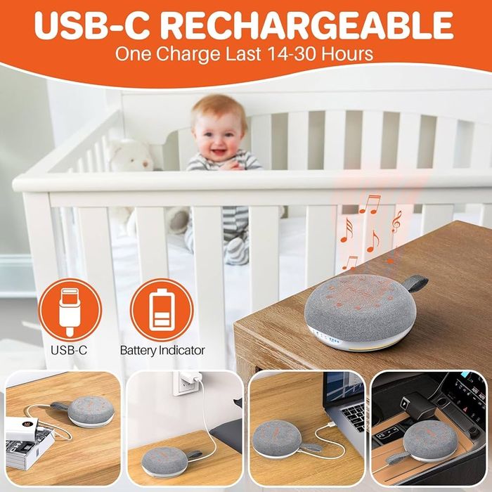 FUNYKICH Sound Therapy, White Noise, Lumină Nocturnă, Nou