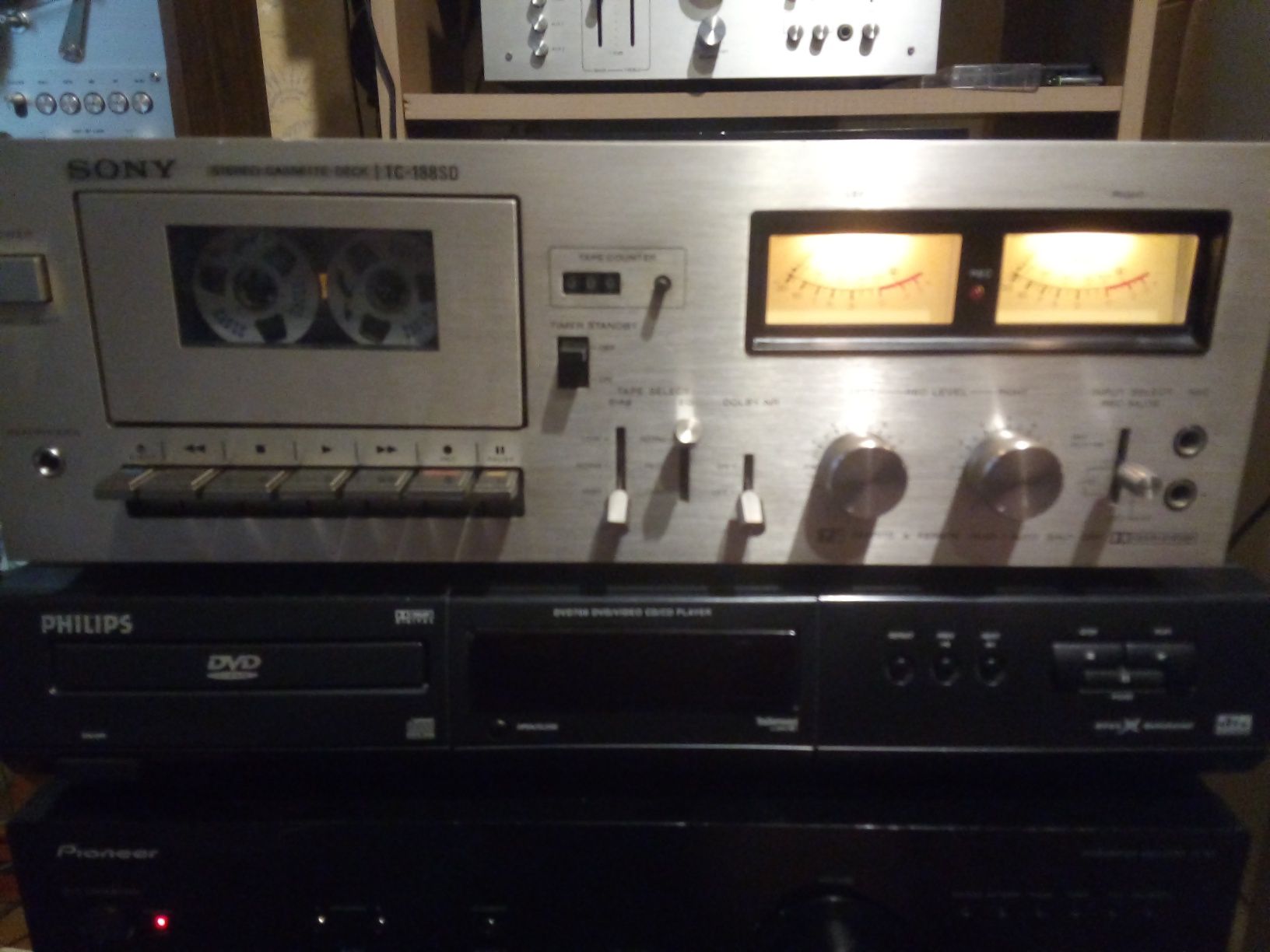 1. Casetofon deck vintage Sony TC-188SD+cd player Marantz 63 SE