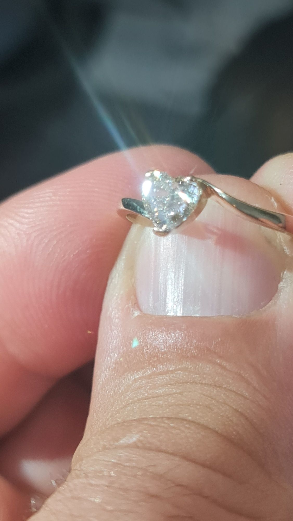 Inel logodna Diamant 0.53 ct VS2 inima SUPERB