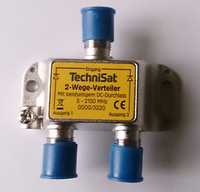 Сплитер TechniSat, 1 вход / 2 изхода, честотен диапазон 5-2150 MHz