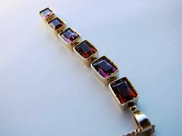 Colier lantisor lant aur 18k cu pandantiv turmalina citrin designer