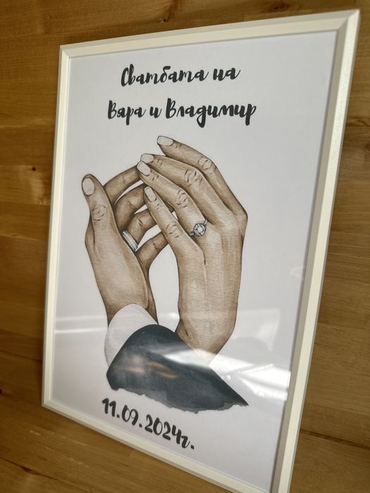 Ръчно изработена 3Д рамка с вечни рози подходяща за различни празници