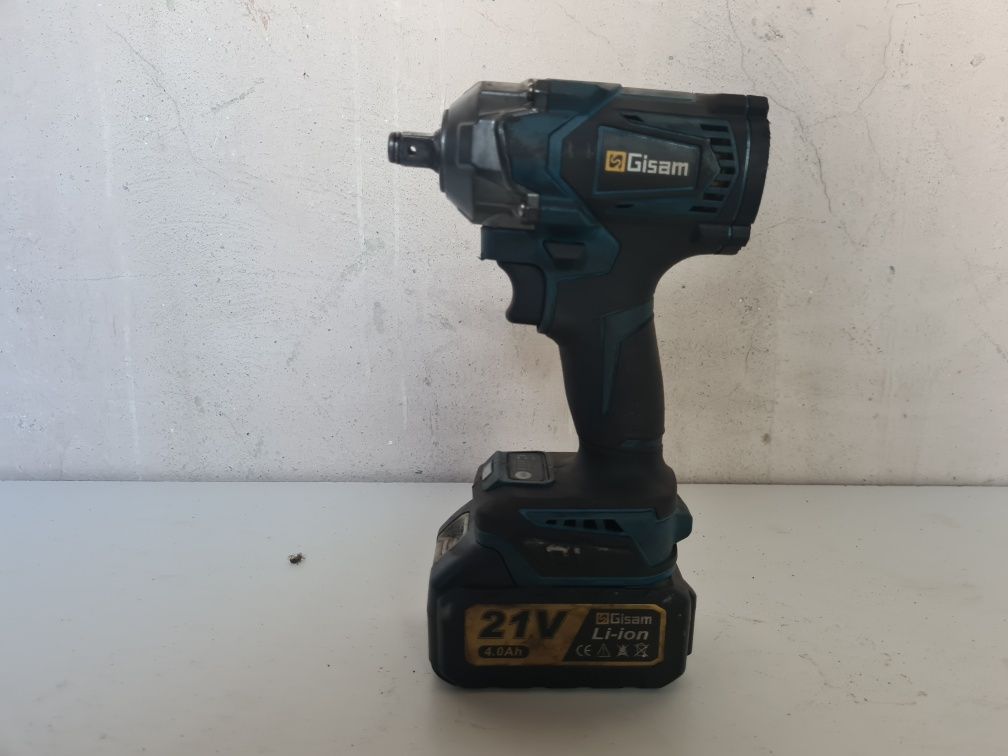 Cheie de impact electrica fara perii Gisam, 1000N.M, 0-7200rpm, albast