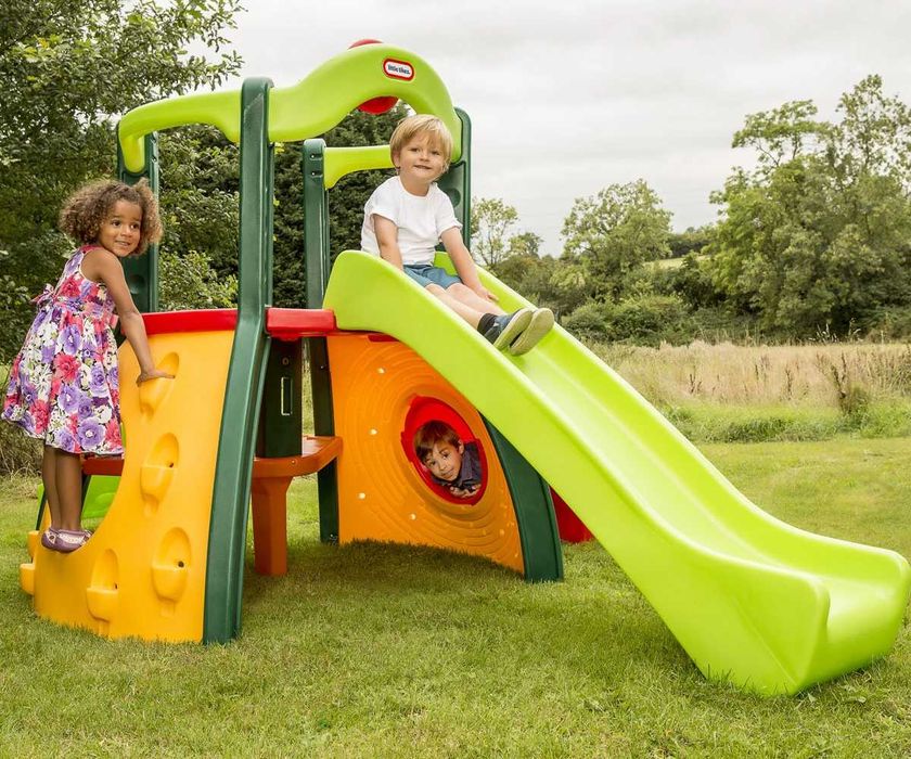 Пързалка с тунел Little Tikes, катерушка, с две пързалки