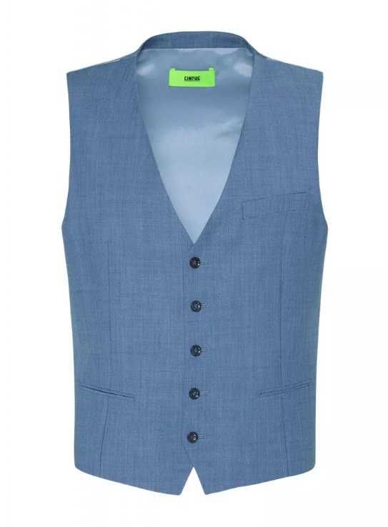 Vesta slim XL L smart casual ofice CINQUE Noua lana tesatura fina bleu