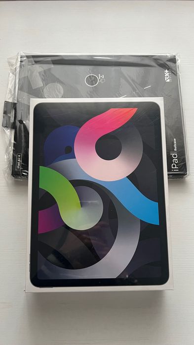 iPad Air 4 (Wi-Fi + Cellular) 256GB, Space Gray, Nou/Sigilat + Husa cu
