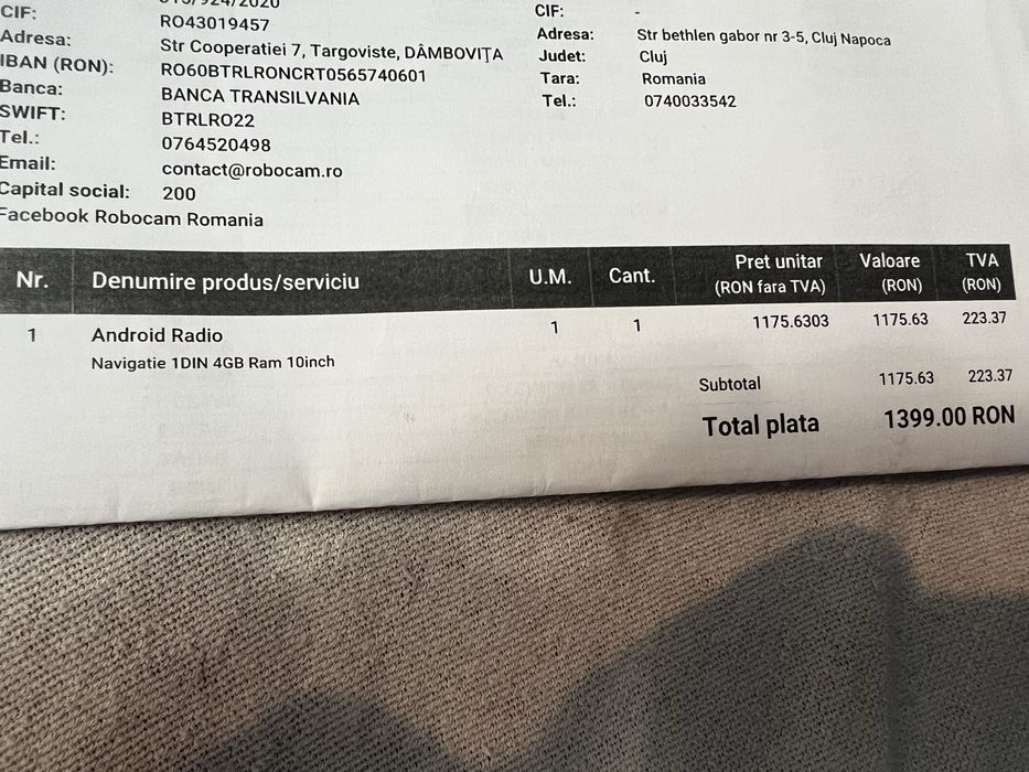 Vand navigatie universala auto 1 DIN,ecran 10 inch.