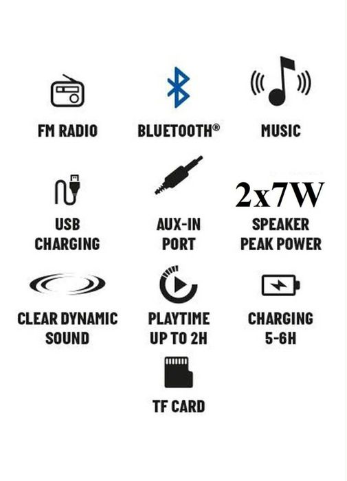 Difuzor portabil wireless 2x7w Umbro negru