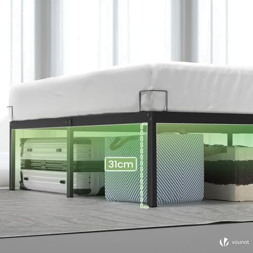 Легло 160 x 200 см, здрава метална рамка за легло с ламелна основа