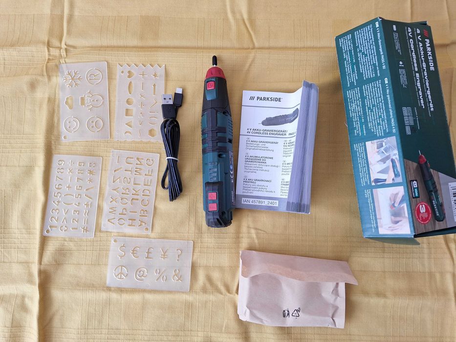 Aparat pentru gravura pe sticla, fier, lemn piatra cu acumulator