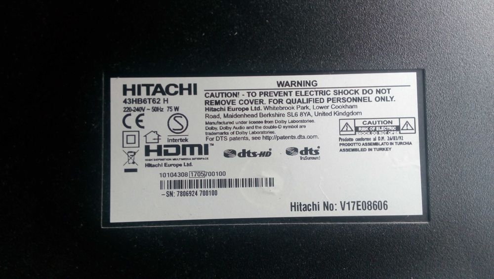 Смарт Телевизор Hitachi 43HB6B62 H