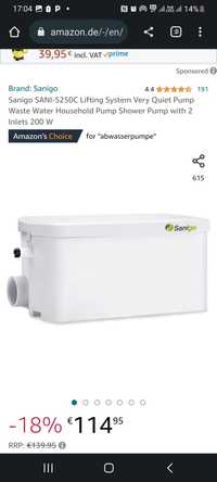 Oferta! Sanigo SANI-S250C Pompă pentru macerator de duș sanitar (produ