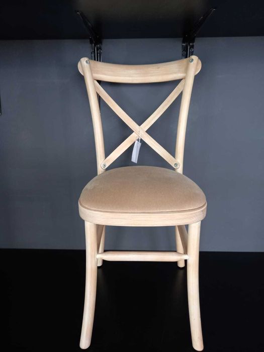 Scaun lemn sezut tapitat, culoare bej 1 bucata