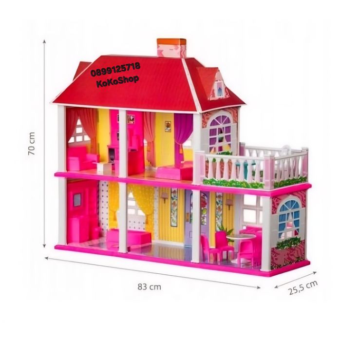 Къща за кукли с обзавеждане-83х25х70 см./къща с кукла