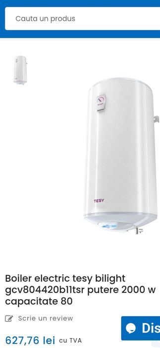 Boiler electric Tesy BiLight 80 litri