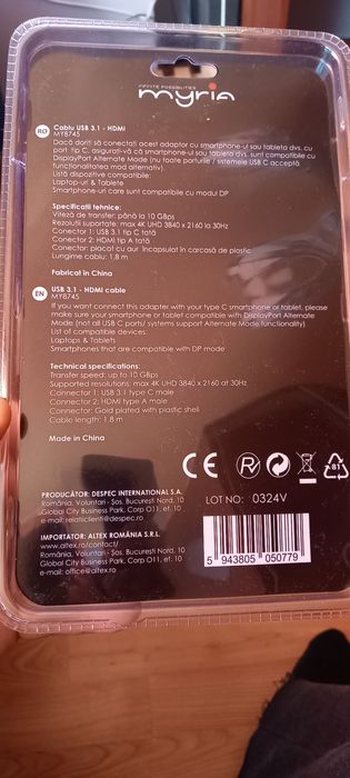 Cablu HDMI telefon televizor
