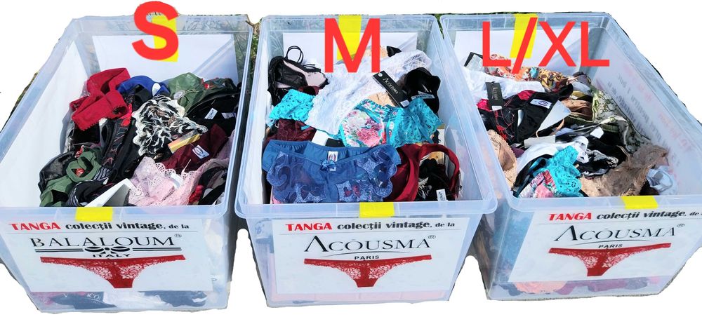 Chiloți tanga vintage outlet S/M/L/XL minim 20 buc