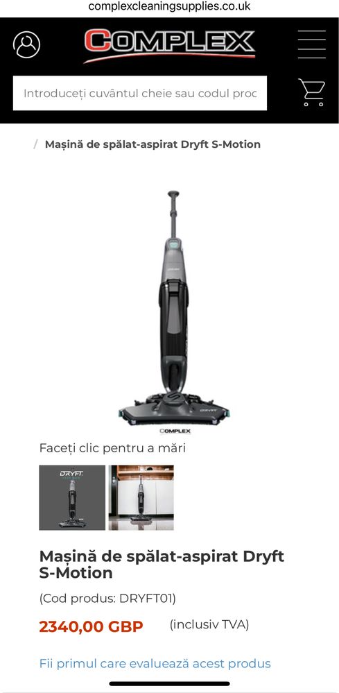 Aparat de spalat pardoseli/mop profesional, Dryft Nou